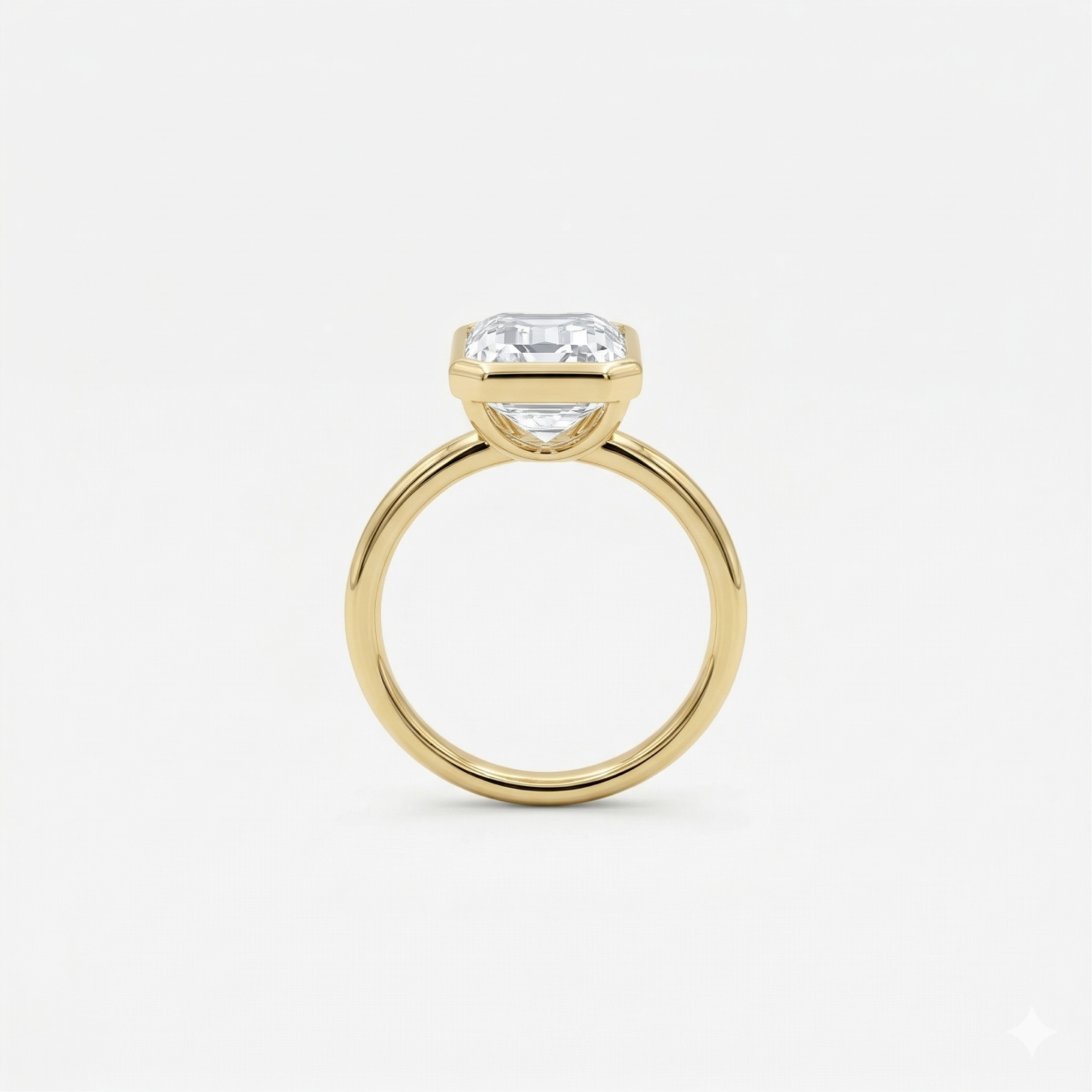 3ct asscher bezel solitaire ring