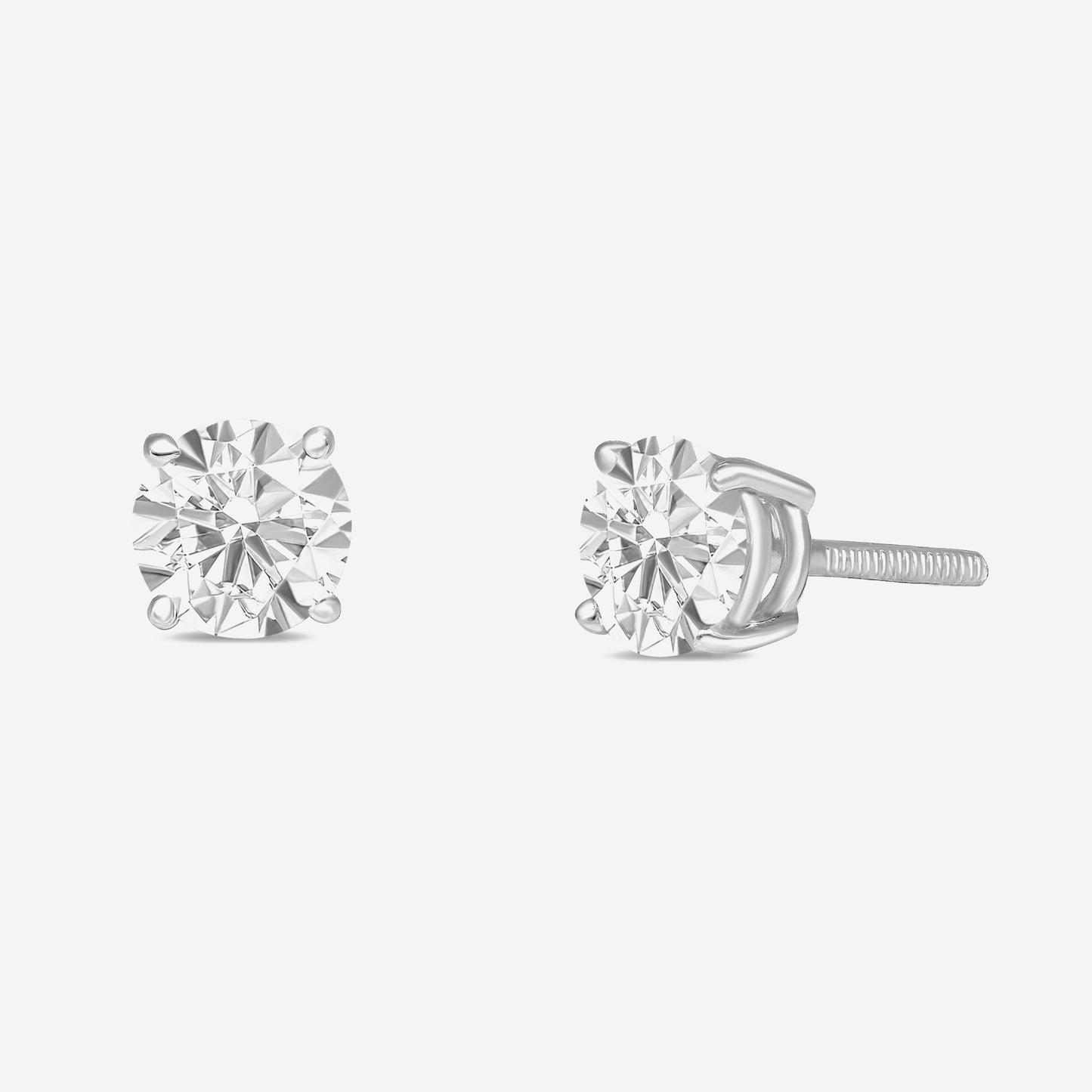 2.15ct tdw round solitaire studs wg