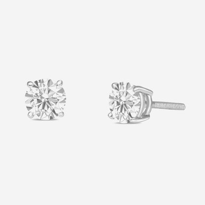 2.06CT Round Solitaire Stud Earrings