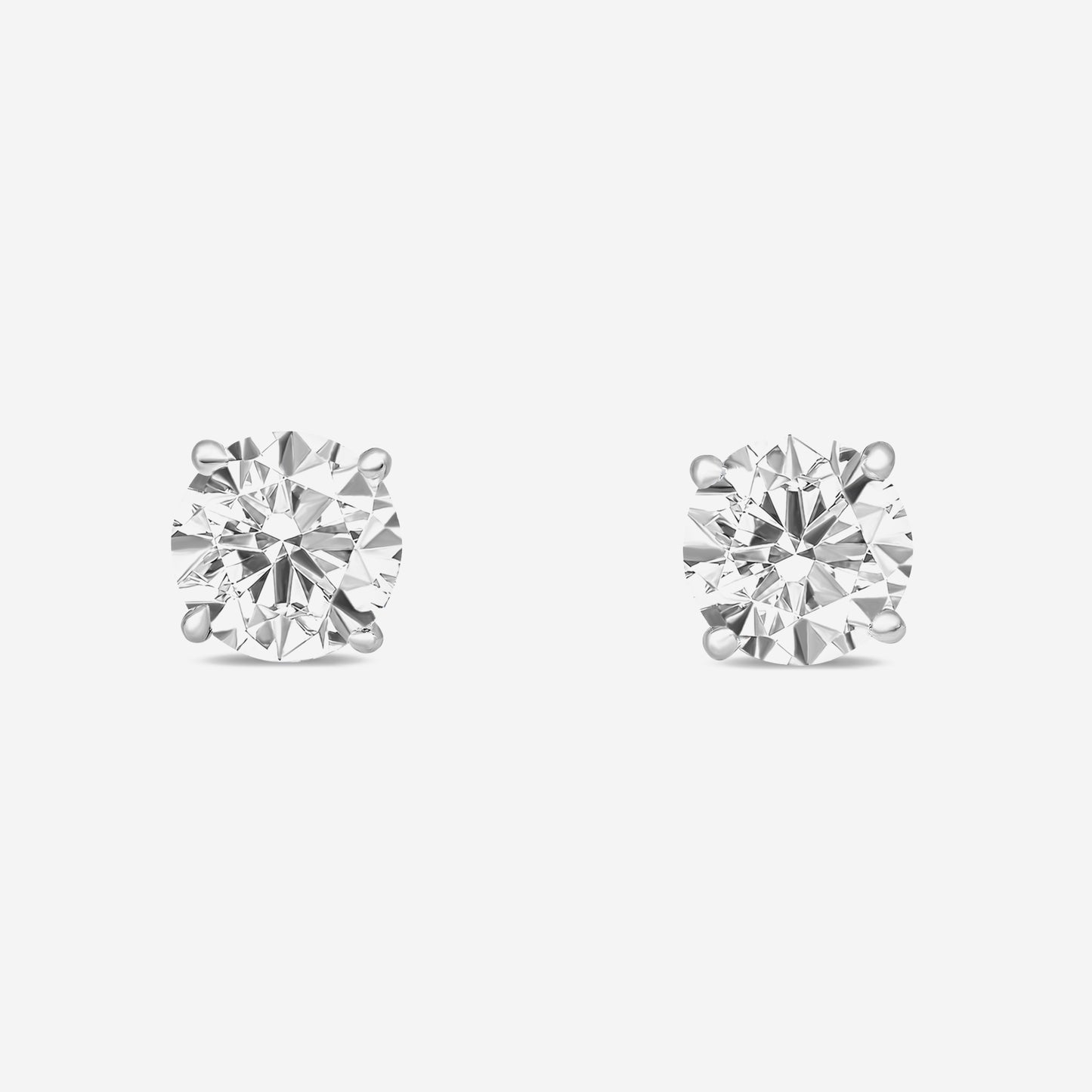 2.15ct tdw round solitaire studs wg