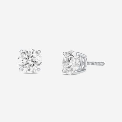 3ct Round Solitaire Studs