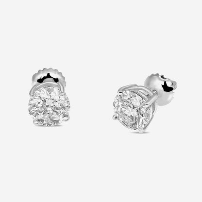 3ct Round Solitaire Studs