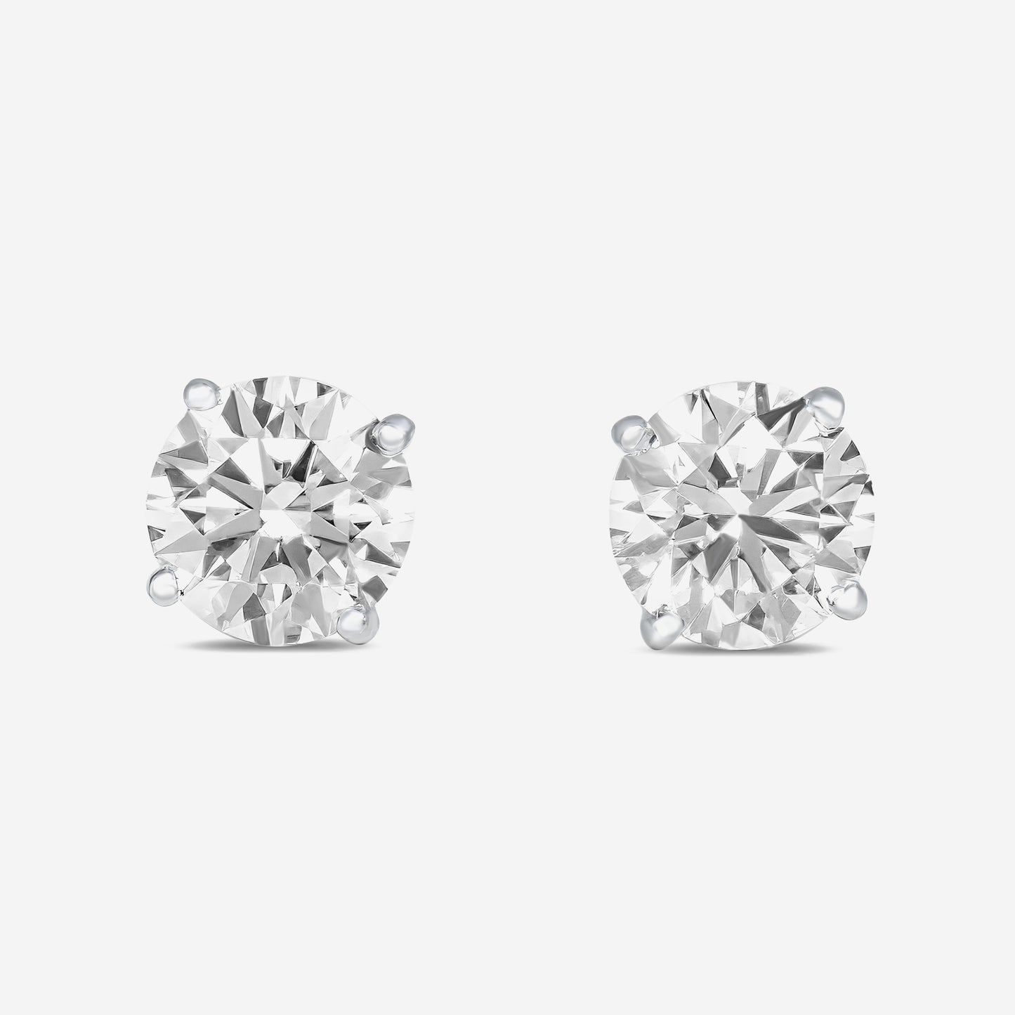 4ct round solitaire studs