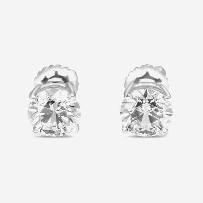 4ct Round Solitaire Studs