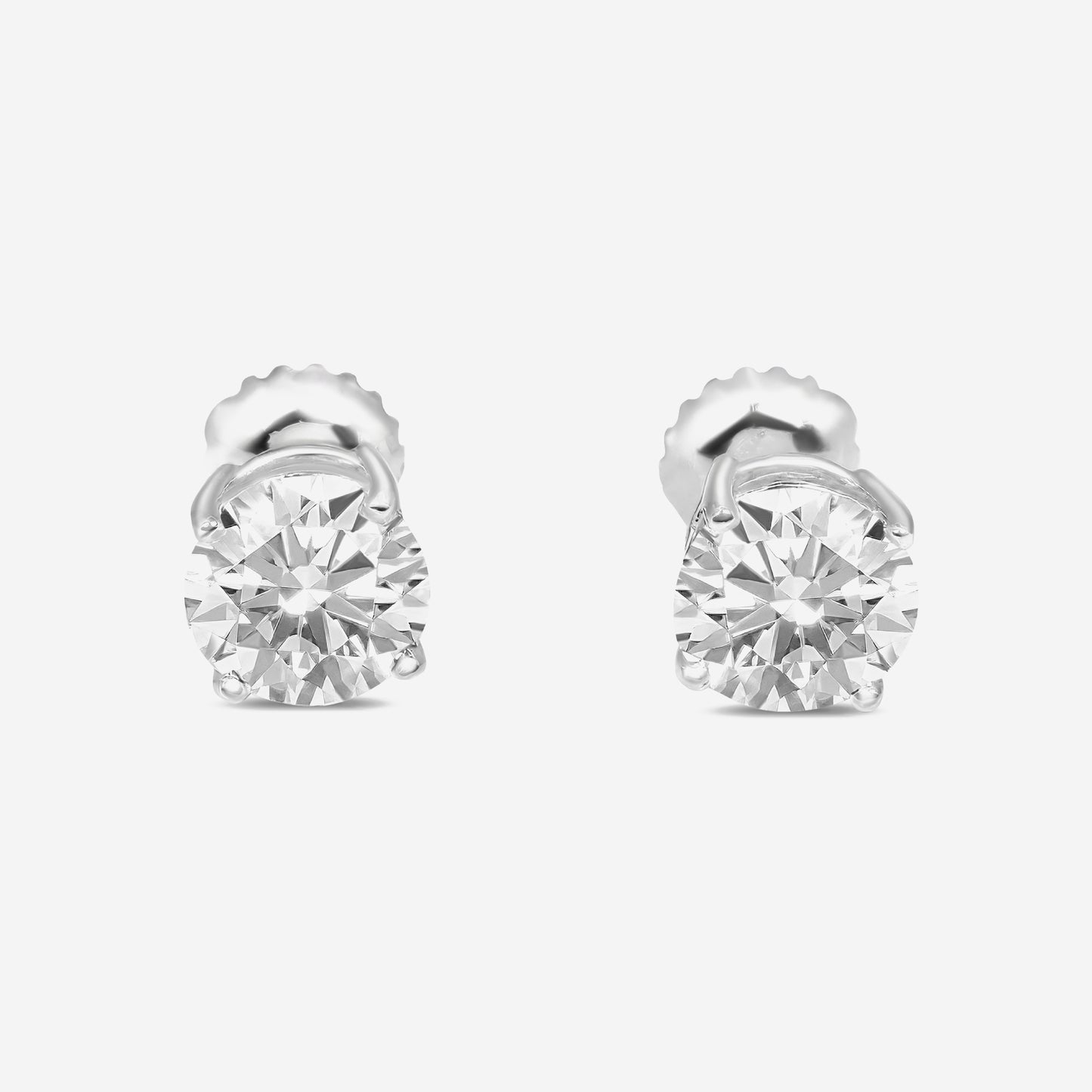 4ct round solitaire studs