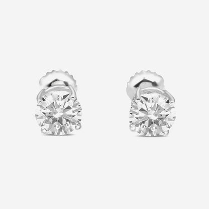 4ct Round Solitaire Studs