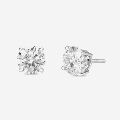 4ct Round Solitaire Studs