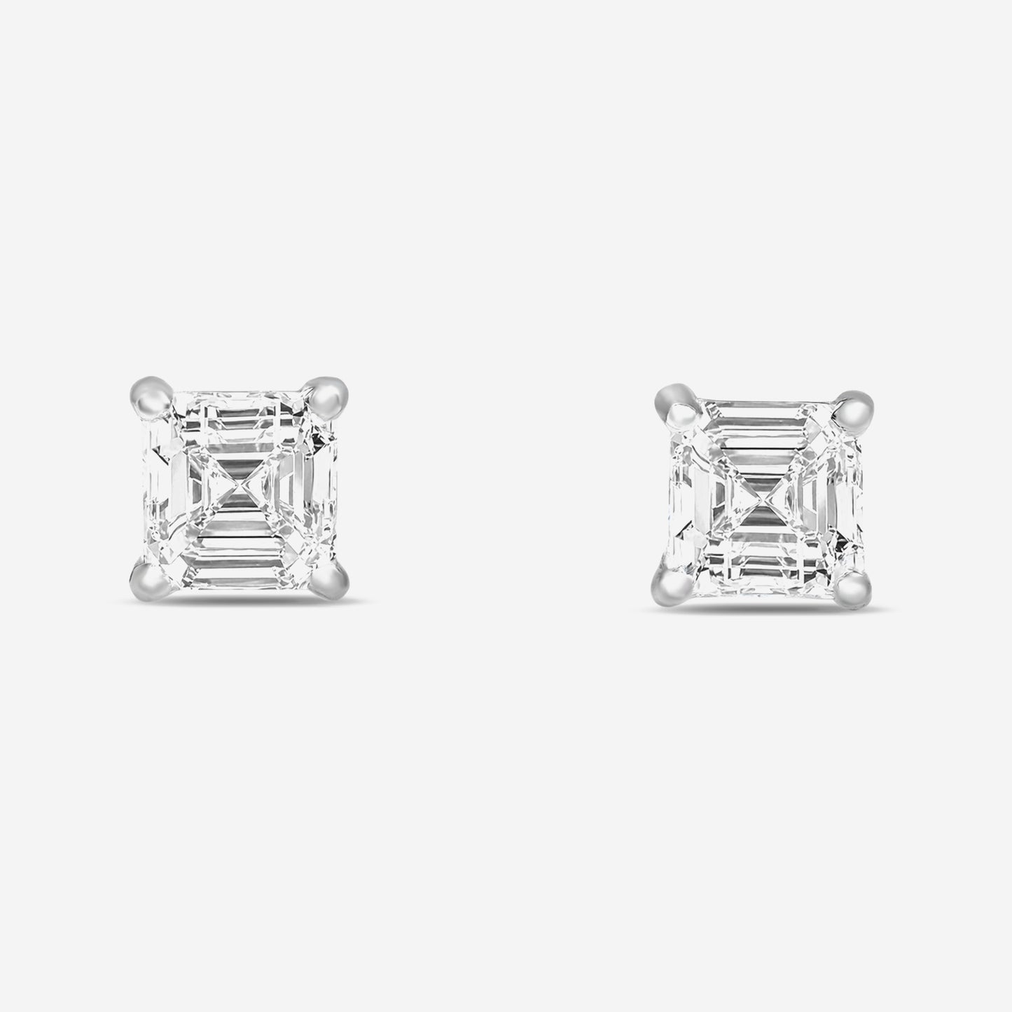 asscher solitaire studs