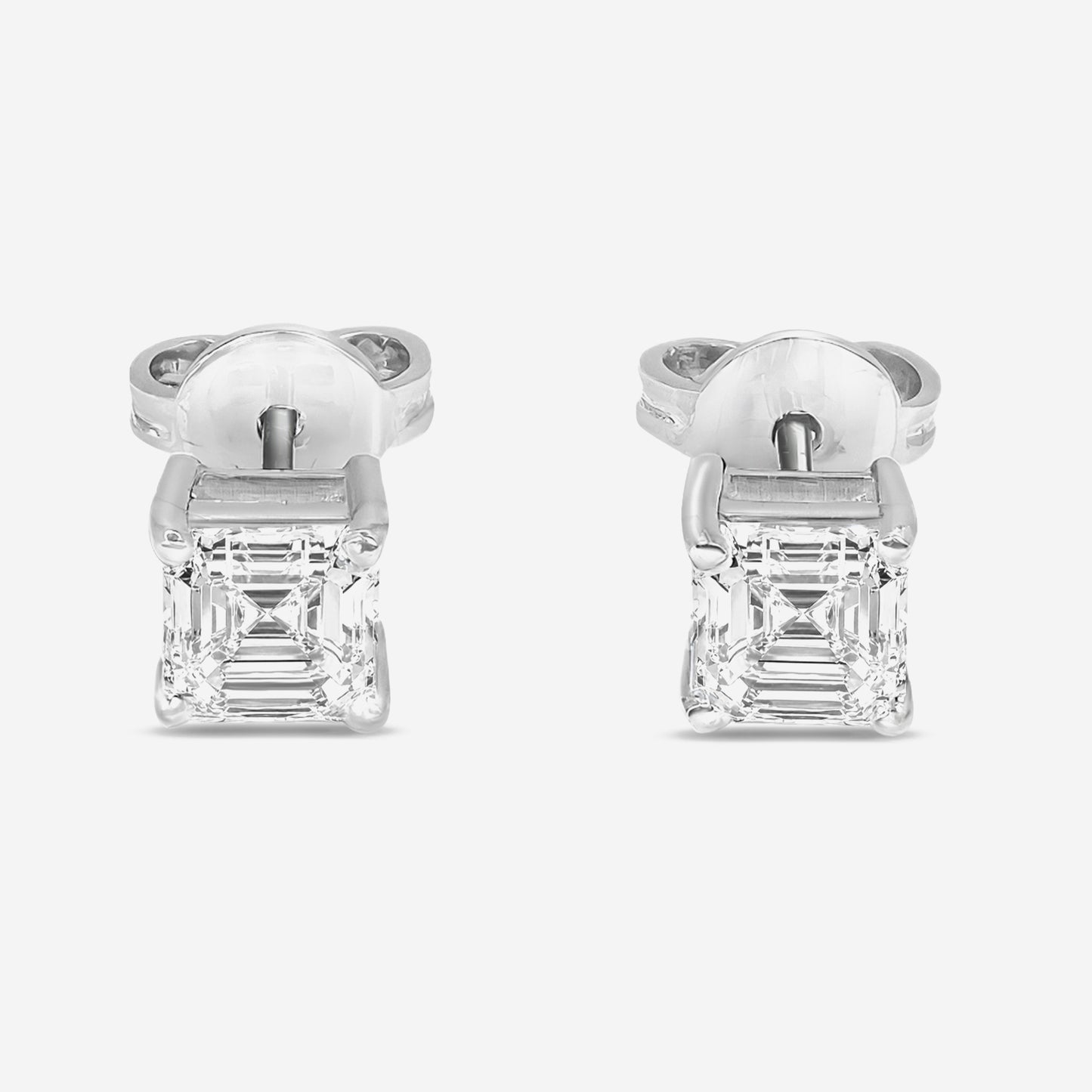 asscher solitaire studs