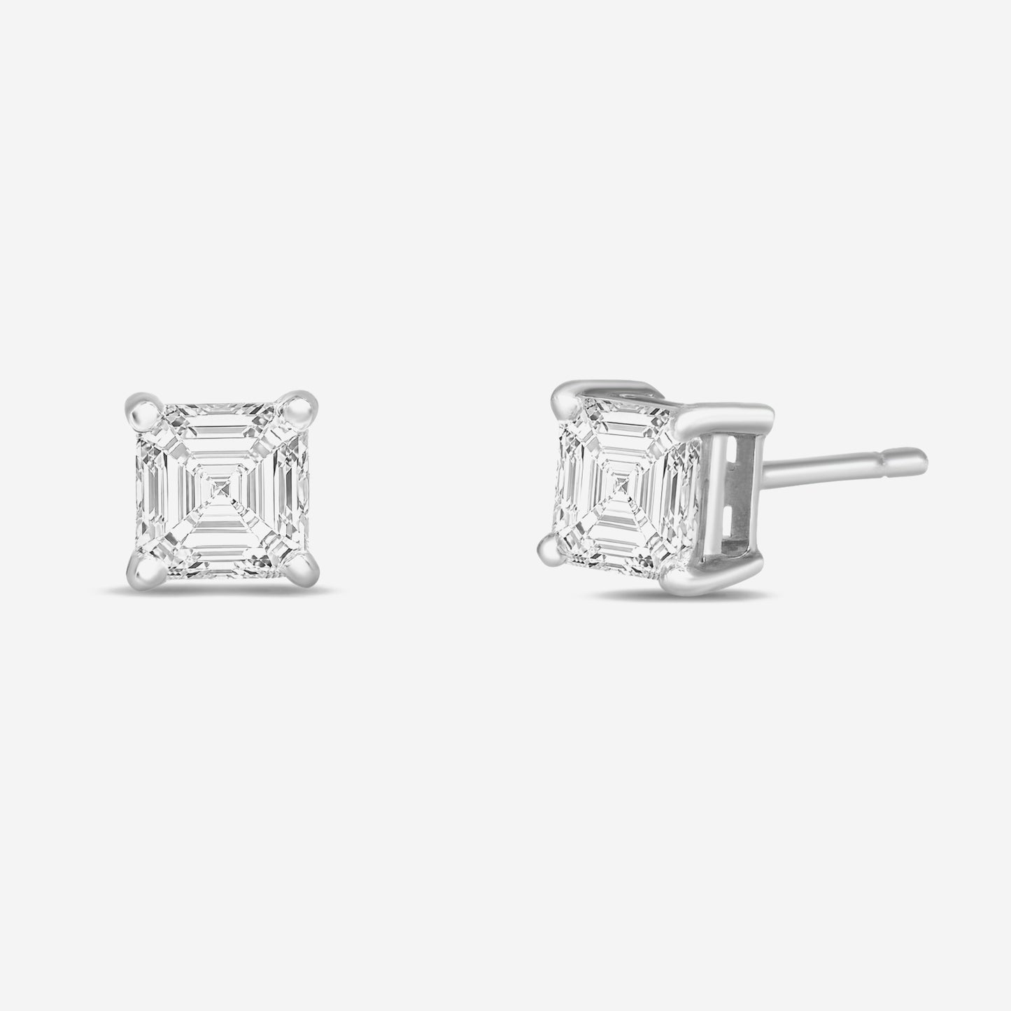 asscher solitaire studs