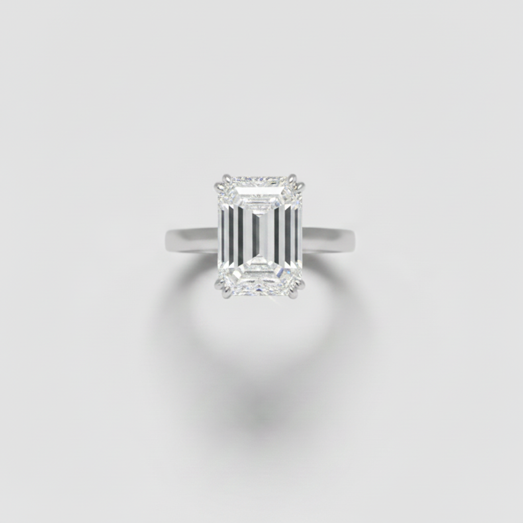4.5ct emerald solitaire ring