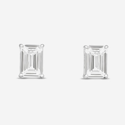 Emerald Solitaire Studs