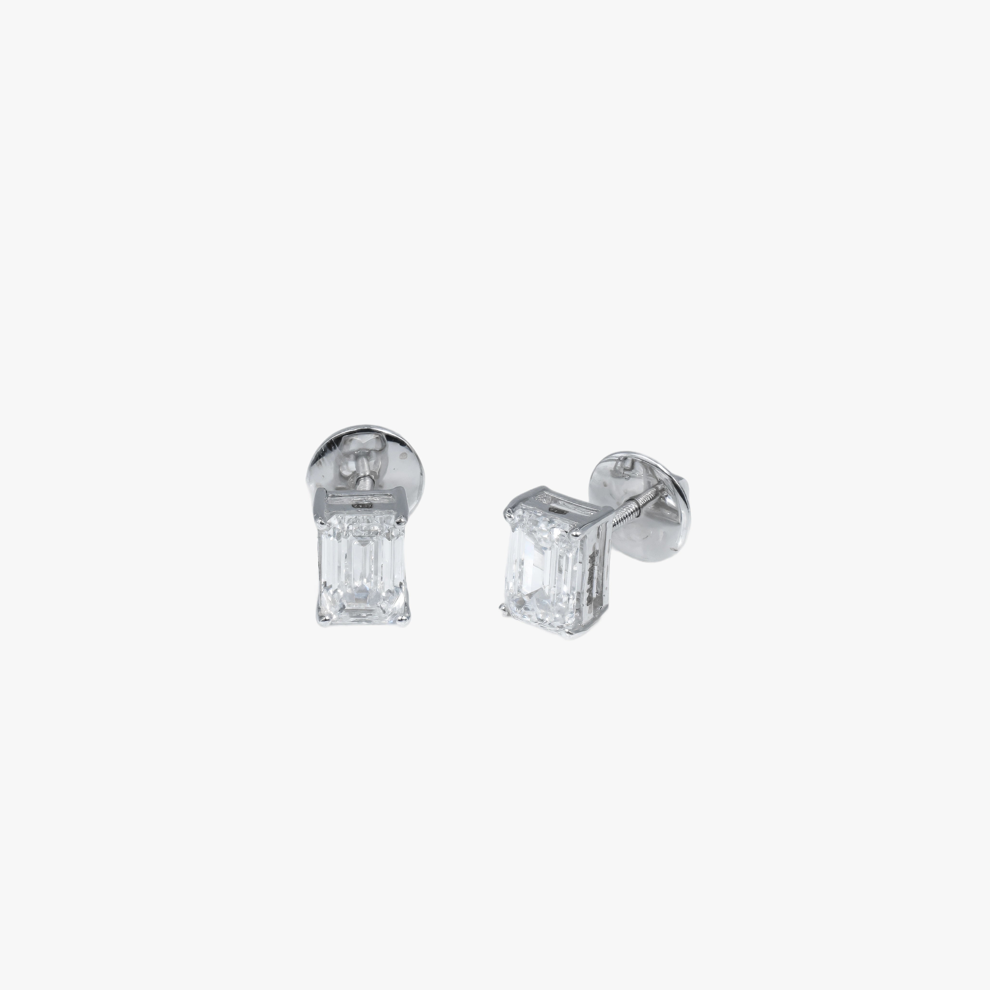 Emerald Solitaire Studs WG