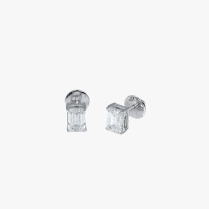 Emerald Solitaire Studs WG