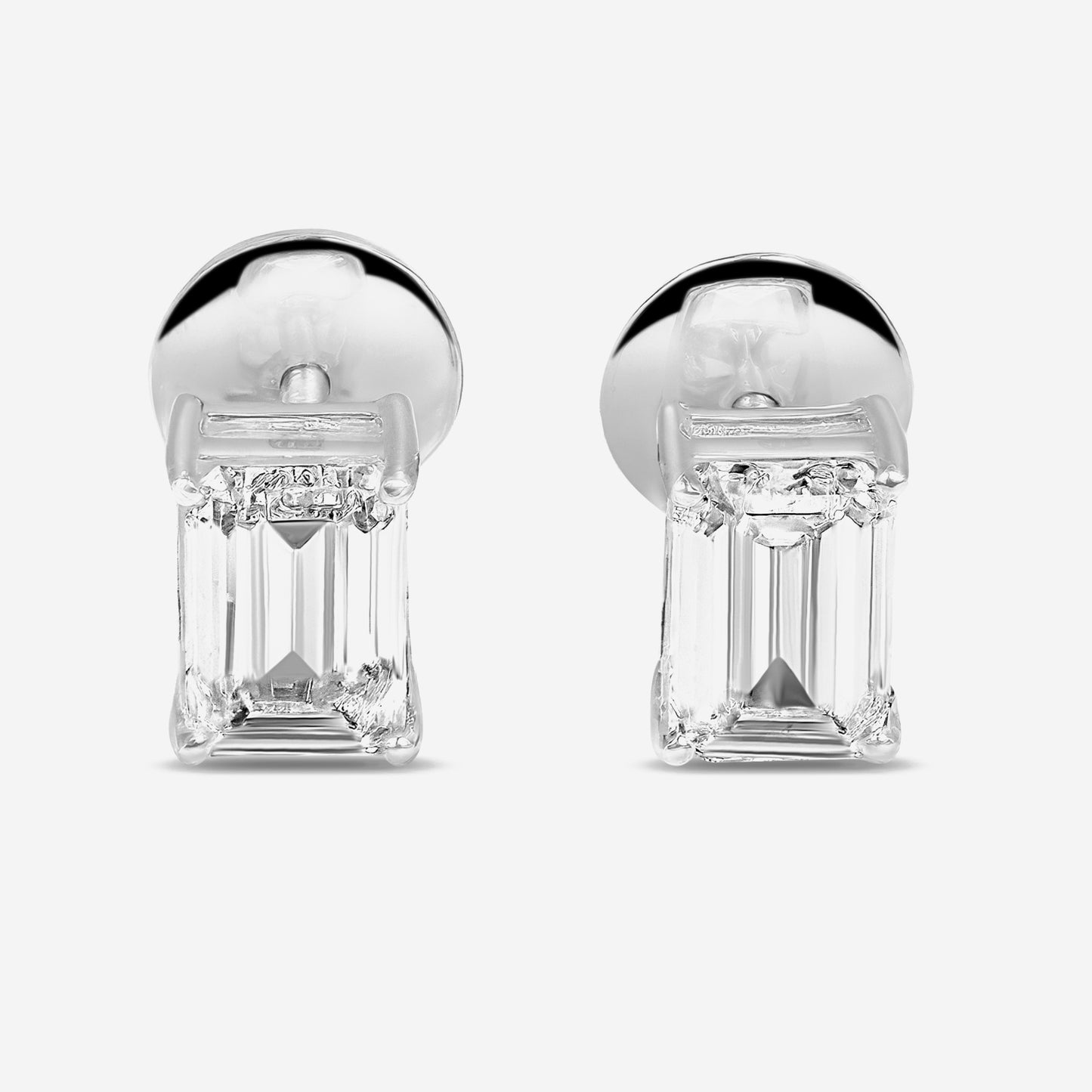emerald solitaire studs