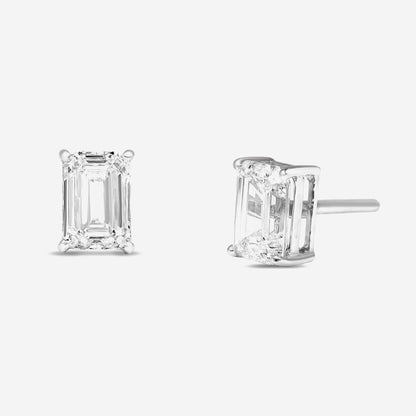 Emerald Solitaire Studs