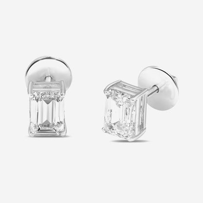 Emerald Solitaire Studs