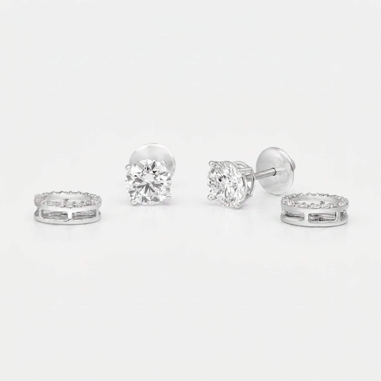 round solitaire studs with circle