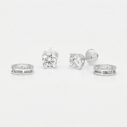 Round Solitaire Studs with Circle