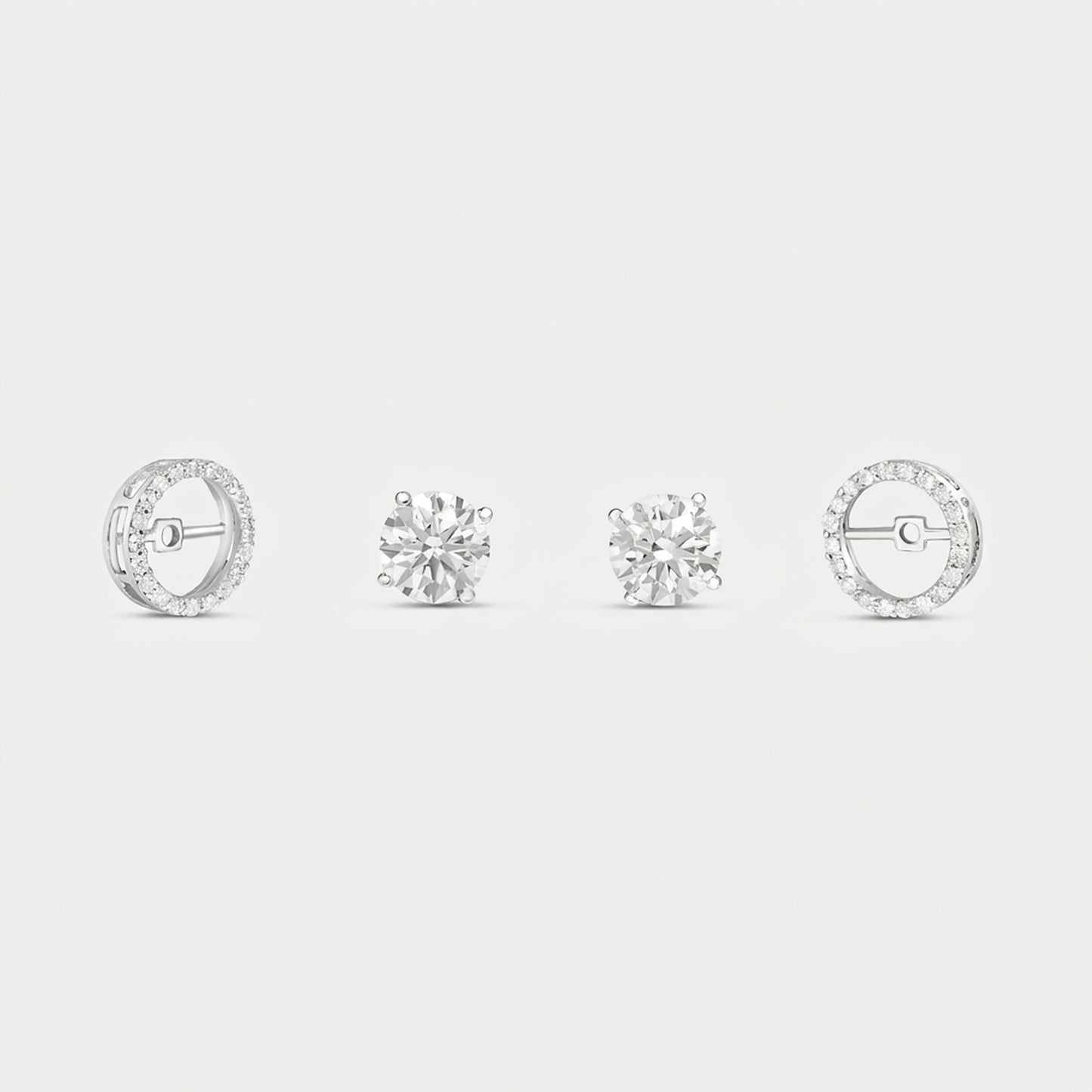 round solitaire studs with circle