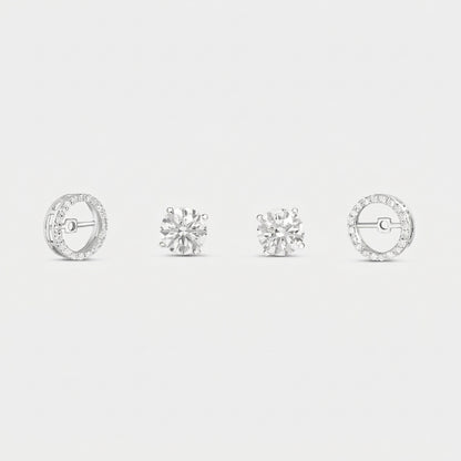 Round Solitaire Studs with Circle