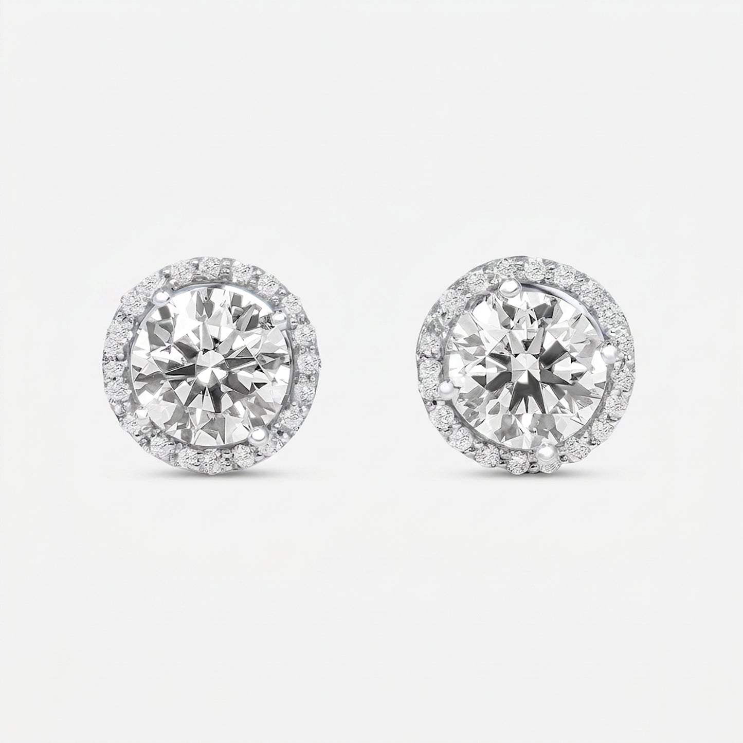round solitaire studs with circle