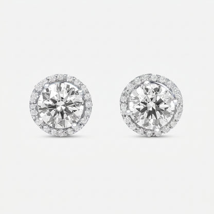 Round Solitaire Studs with Circle