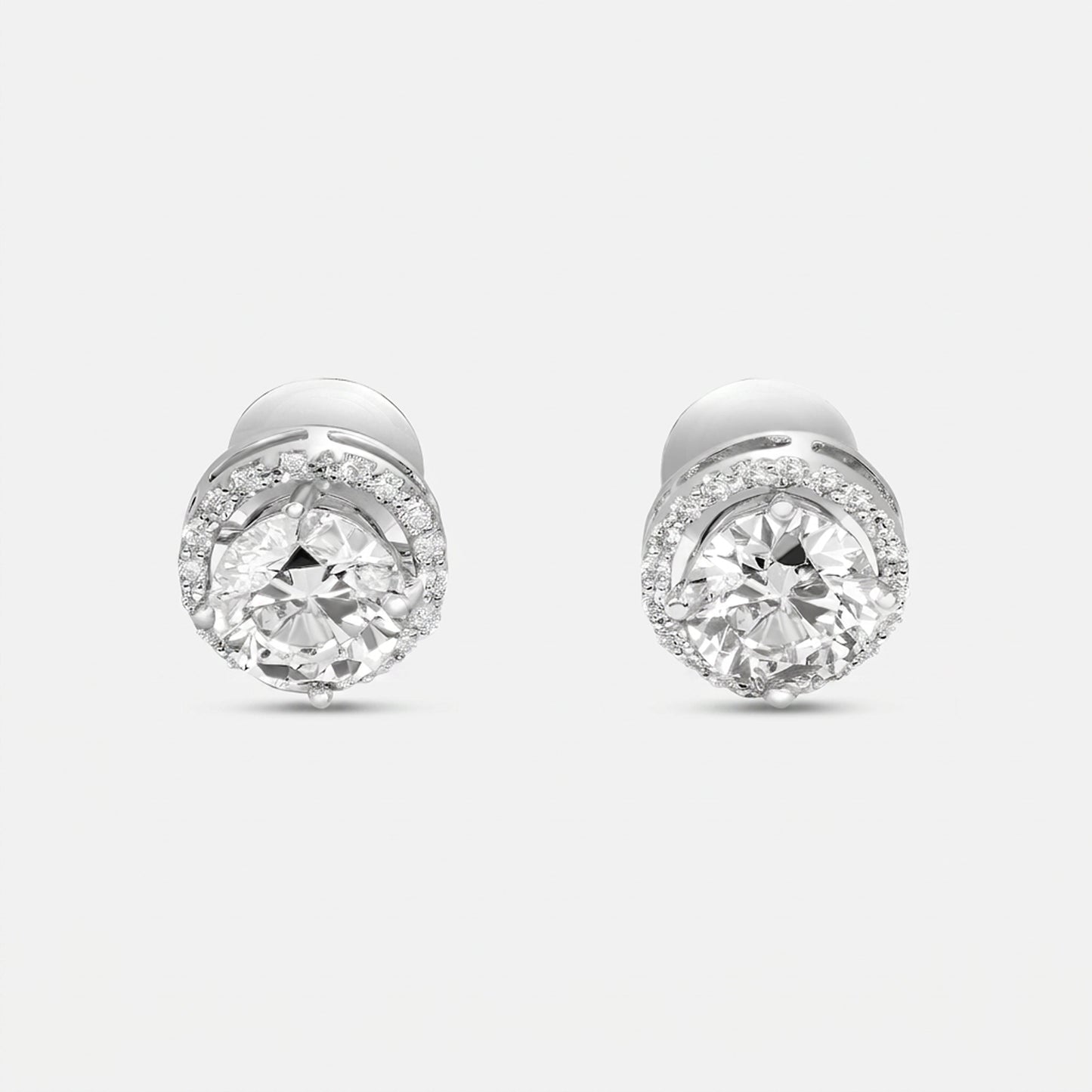 round solitaire studs with circle