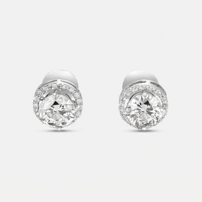 Round Solitaire Studs with Circle