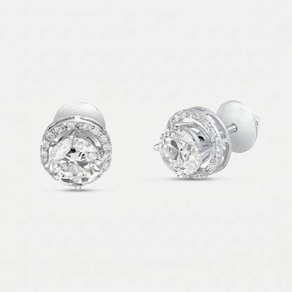 Round Solitaire Studs with Circle
