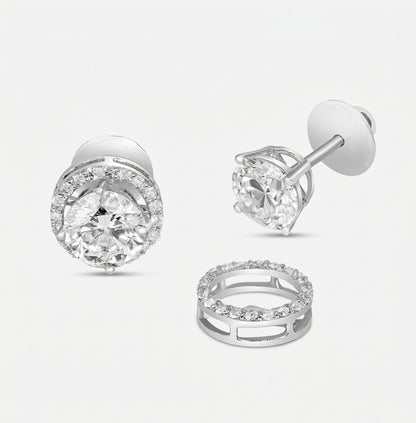 Round Solitaire Studs with Circle
