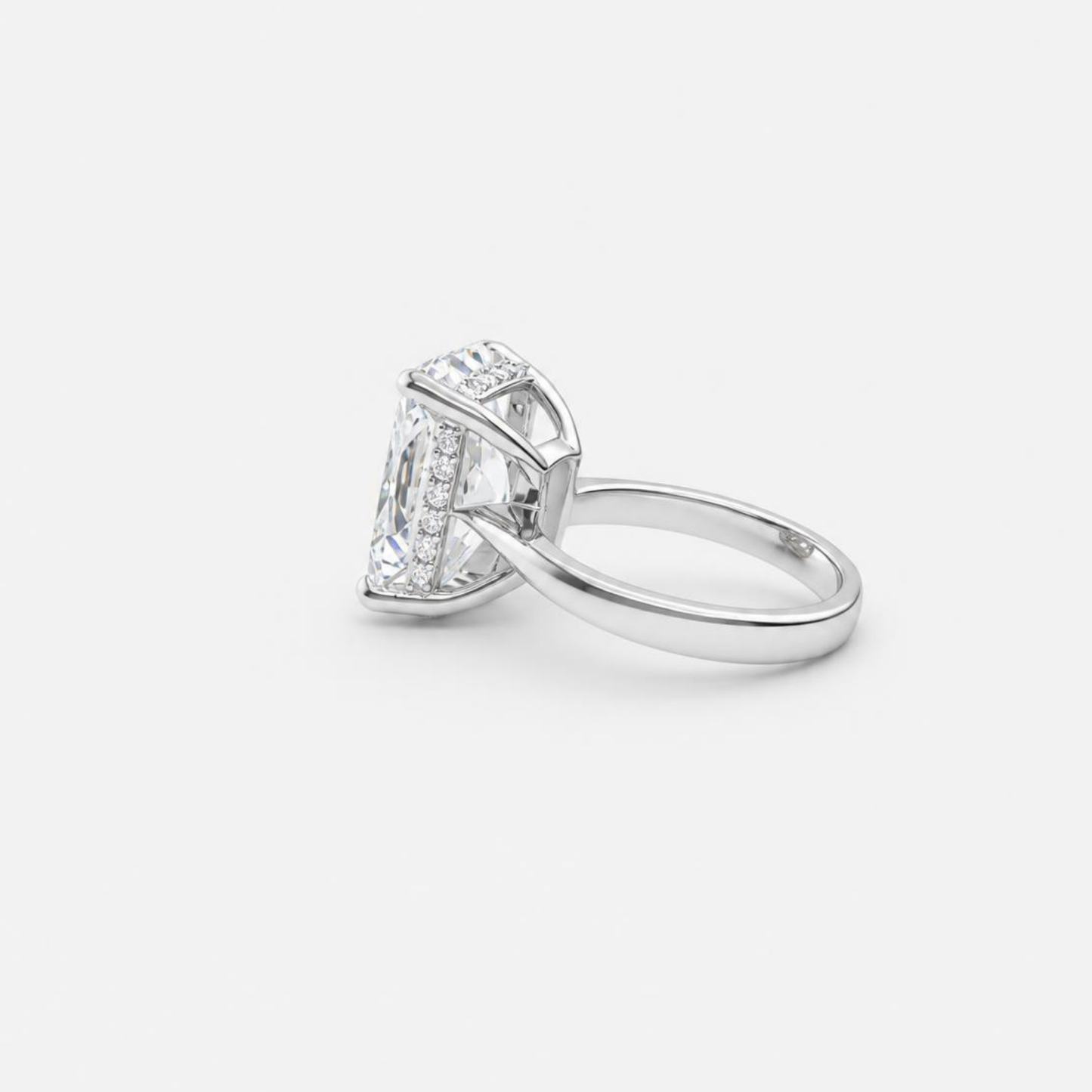 7.65ct radiant solitaire with hidden halo