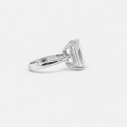 7.65ct Radiant Solitaire with Hidden Halo