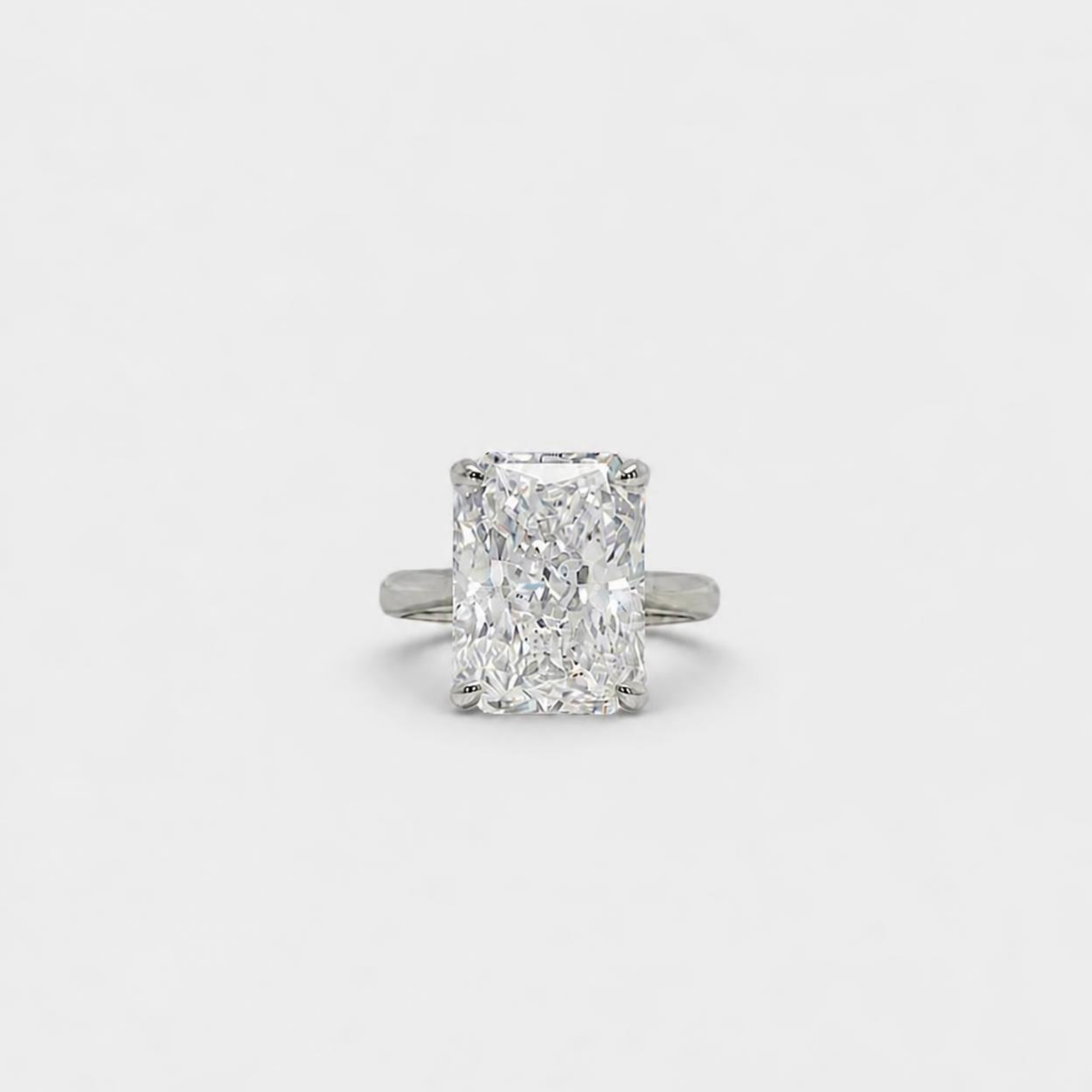 7.65ct Radiant Solitaire with Hidden Halo
