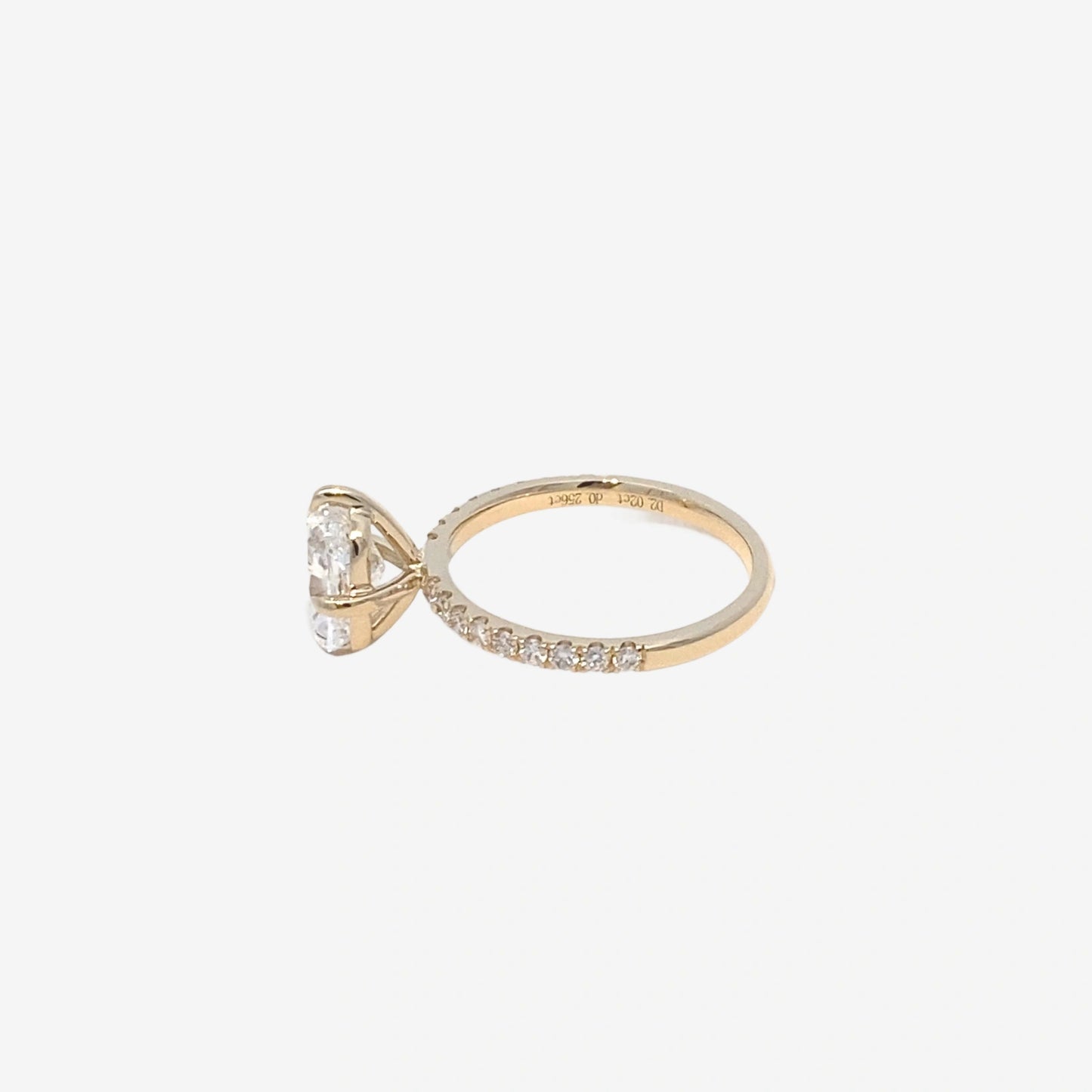 2ct cushion solitaire with pavé setting