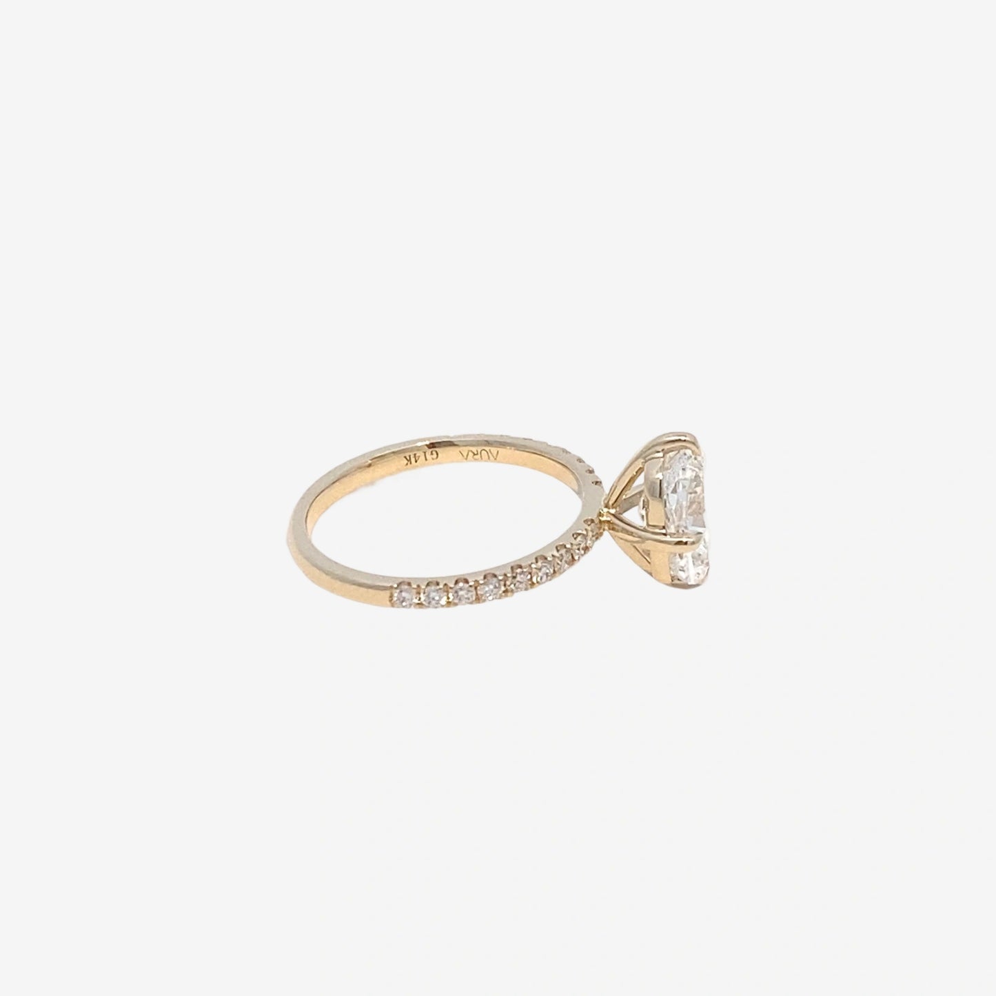 2ct cushion solitaire with pavé setting