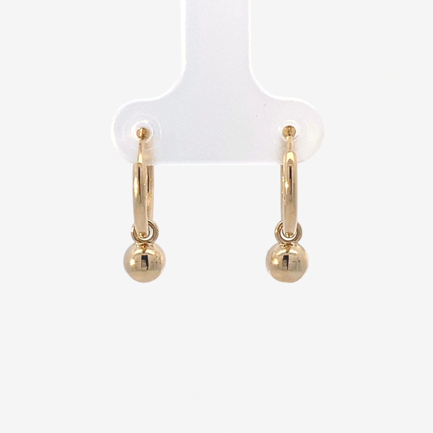 round bezel drop earrings