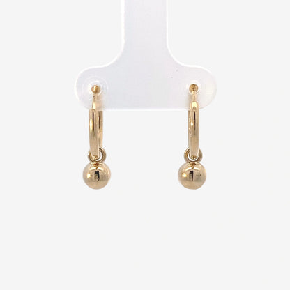 Round Bezel Drop Earrings