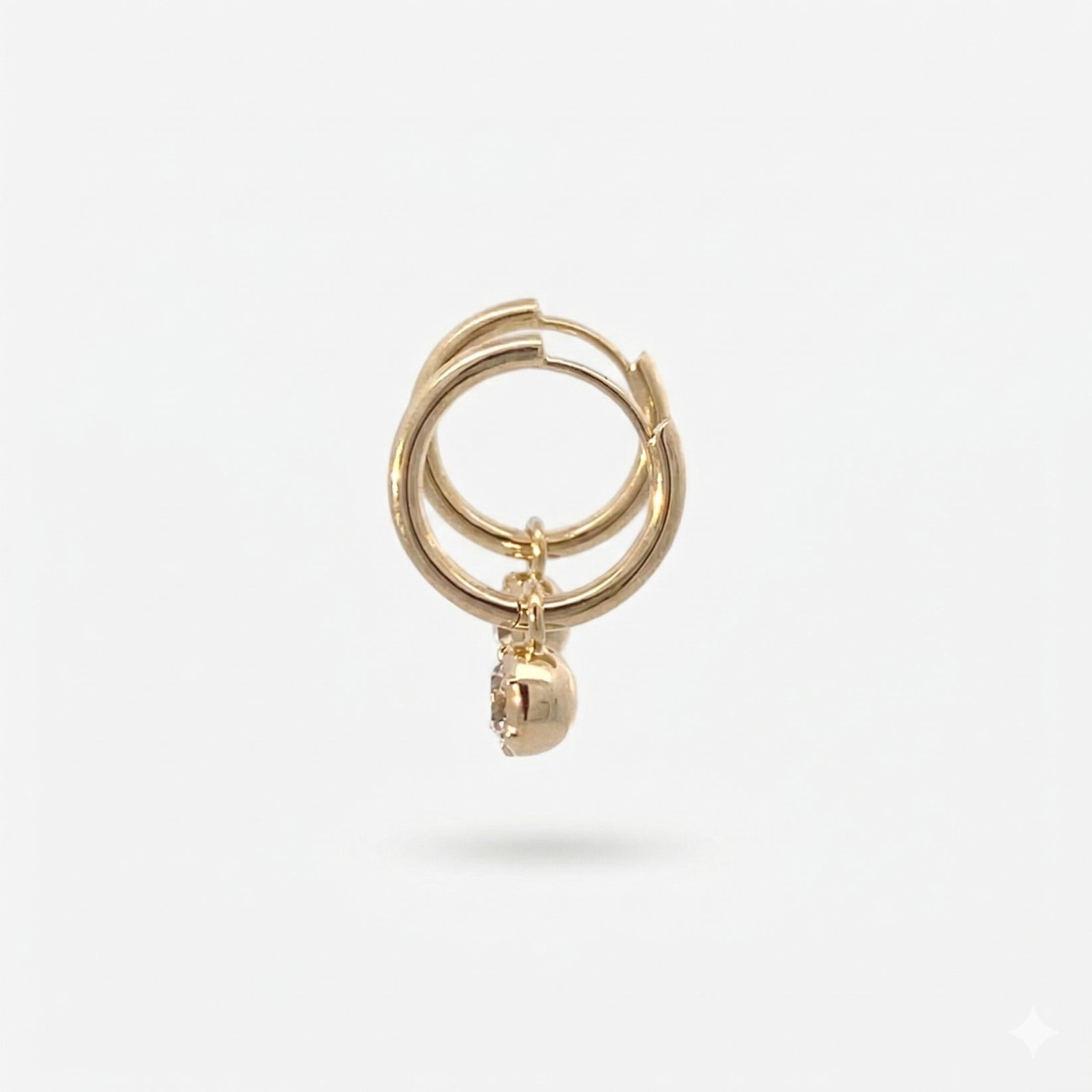 0.40CT Round Bezel Drop Earrings