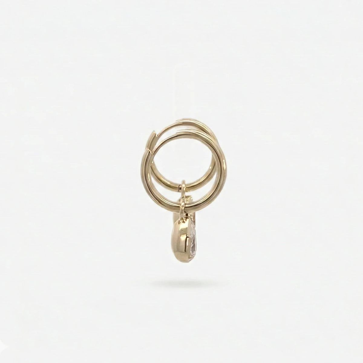 pear bezel drop earrings