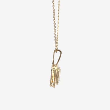 1CT Emerald Bezel Pendant Necklace