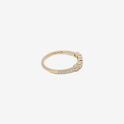 0.36CT Dainty Round Graduated with Pavé Band