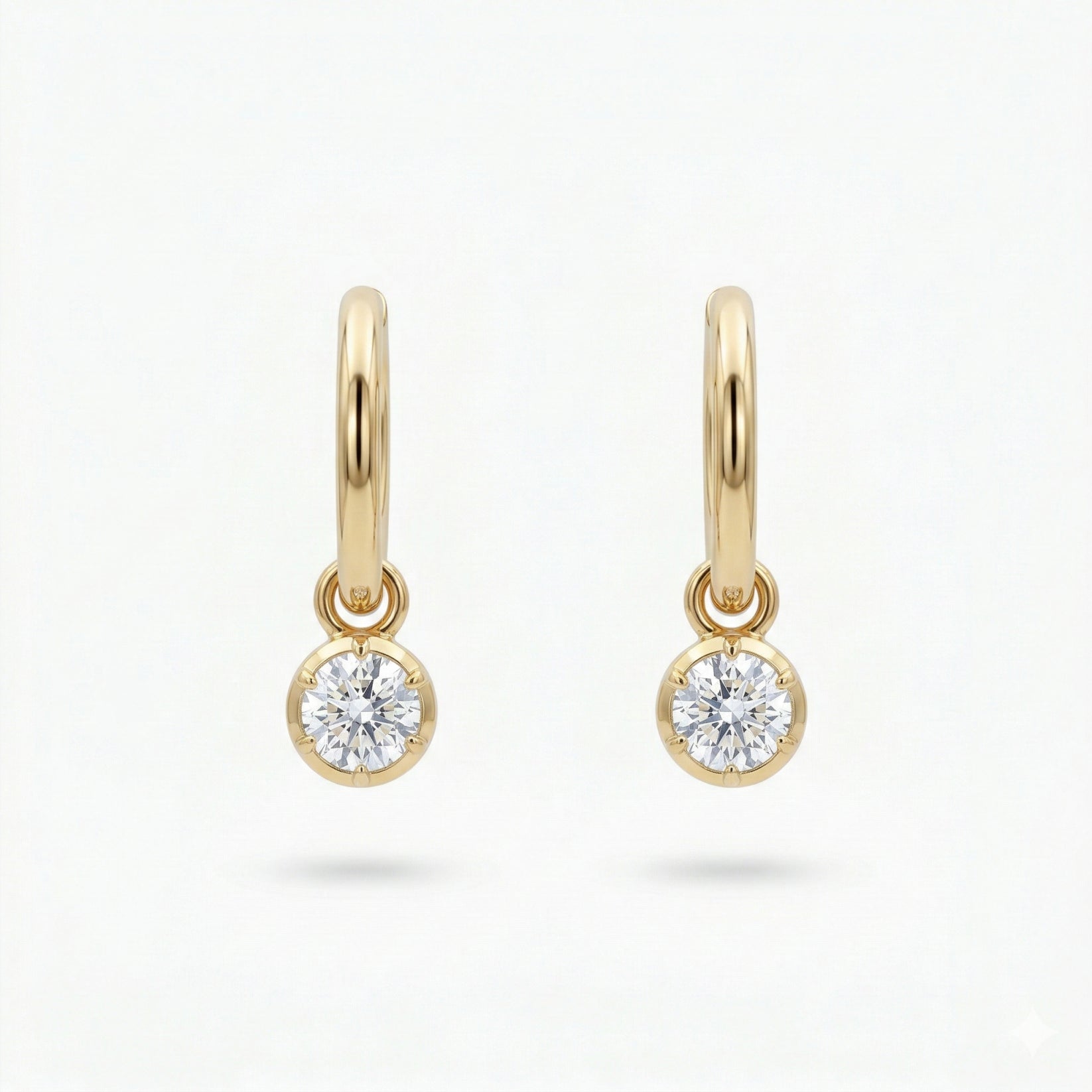 0.40CT Round Bezel Drop Earrings
