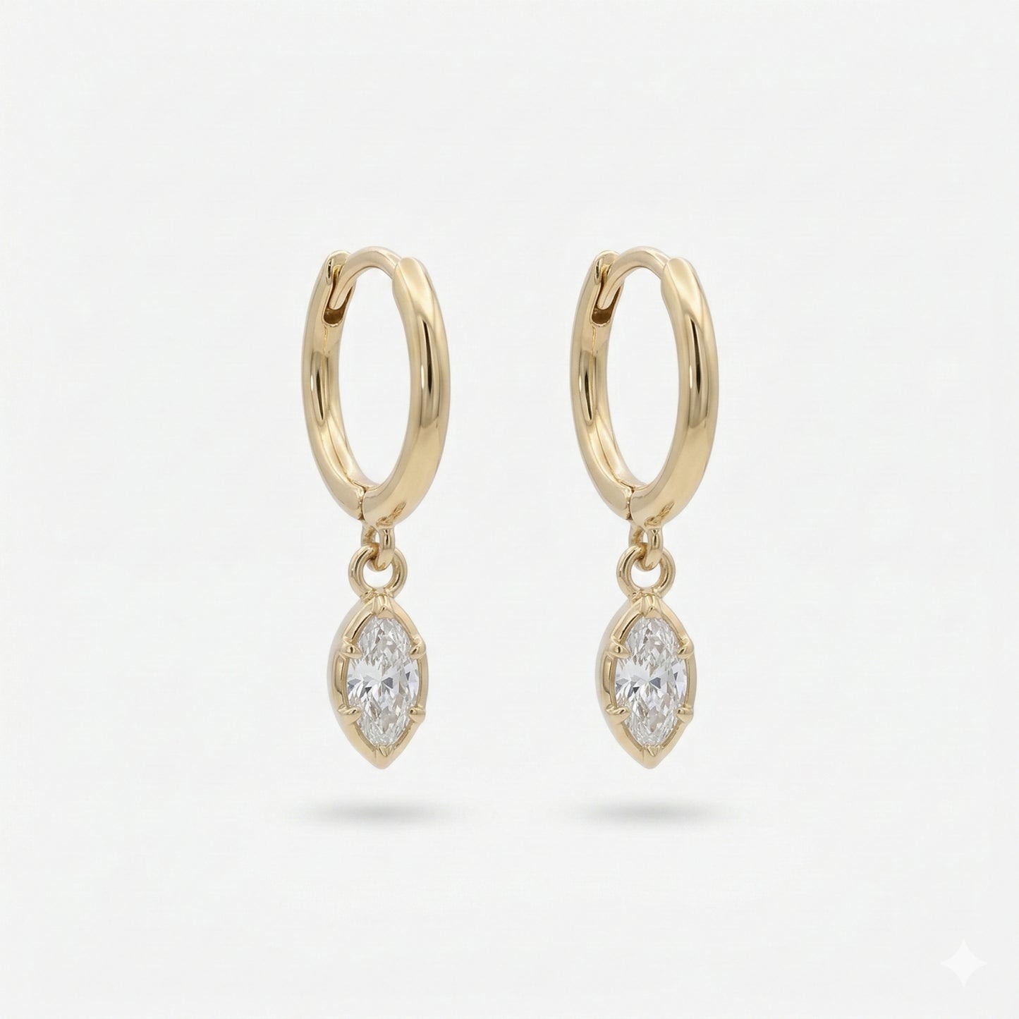 marquise bezel drop earrings