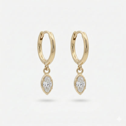 Marquise Bezel Drop Earrings