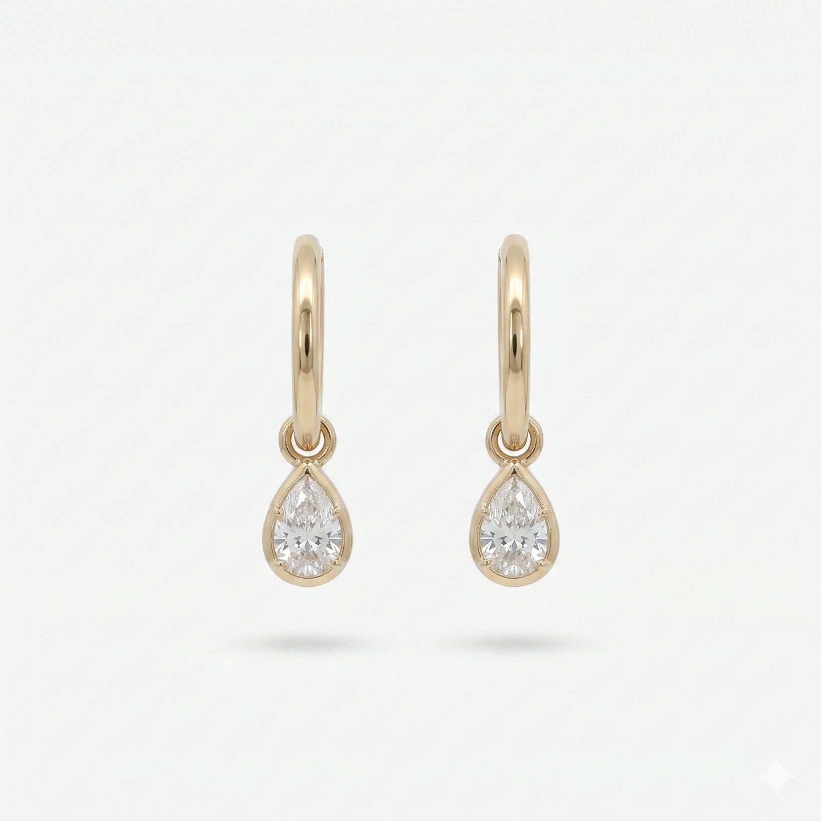 0.60CT Pear Bezel Drop Earrings