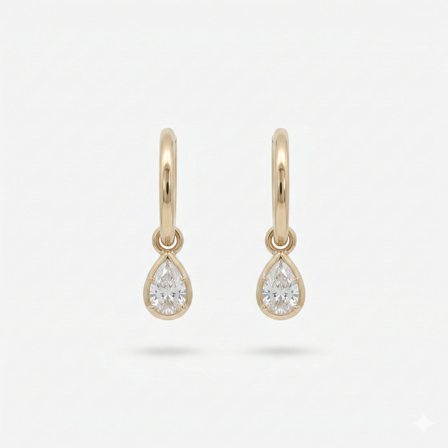 pear bezel drop earrings