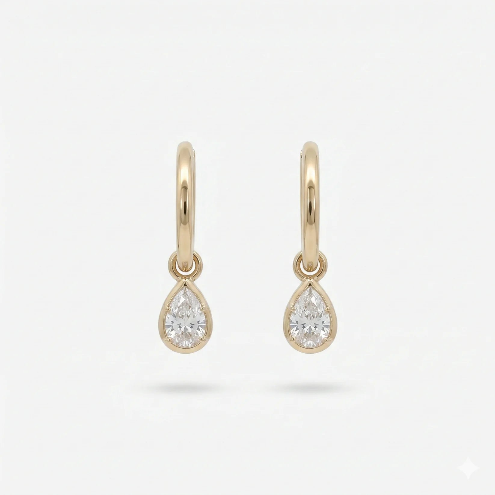 Pear Bezel Drop Earrings