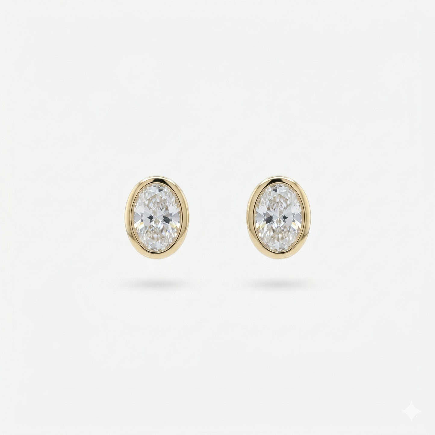 1ct oval bezel stud earrings