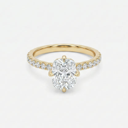 2CT Cushion Solitaire with Pavé Setting